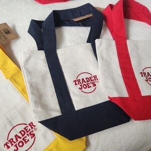 Trader Joe's Canvas Mini Tote Bag - Yellow